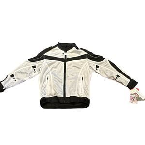 Bilt Mens Medium Black & White Motocross Jacket Padded Shoulders & Elbows NWT